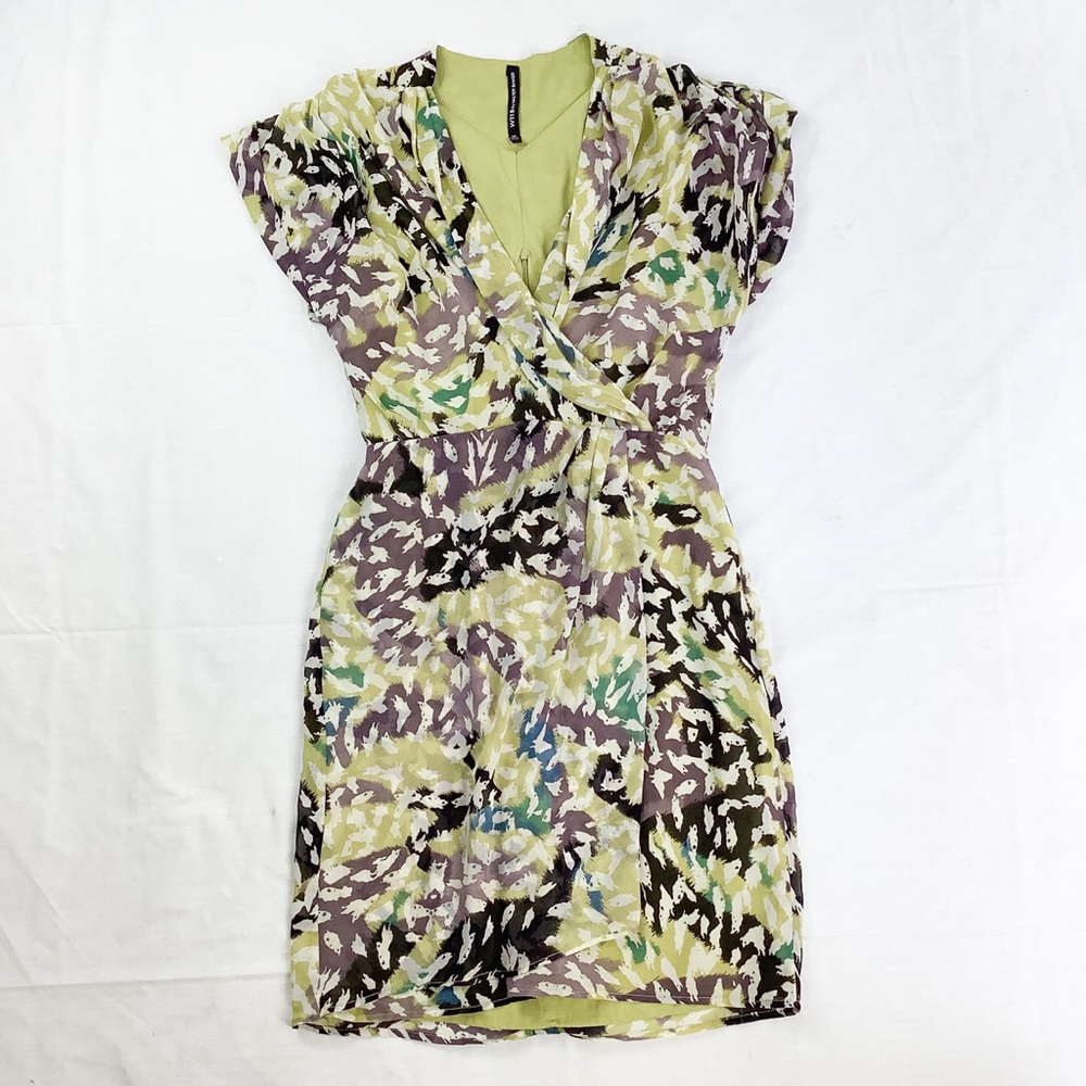 Vintage Y2k v neck mesh mini dress